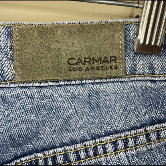 Carmar LF Denim Shorts Size 26 Blue Shorts Distressed Cuffed High Rise - Picture 6 of 12